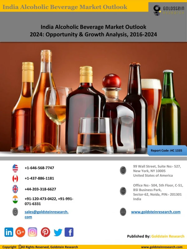 India Alcoholic Beverage Market Outlook 2024: Opportunity & Growth Analysis, 2016-2024