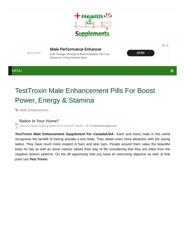 Test Troxin T- Booster & Muscle Building Supplement Reviews: