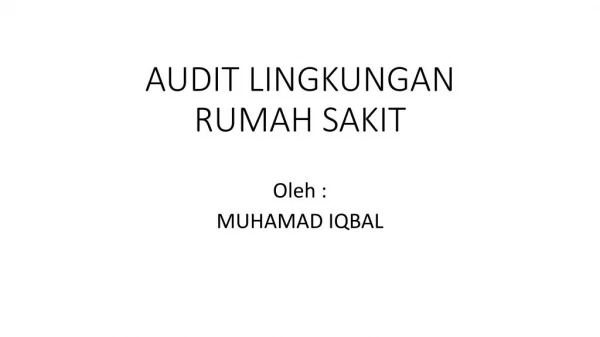 Audit Lingkungan di RS