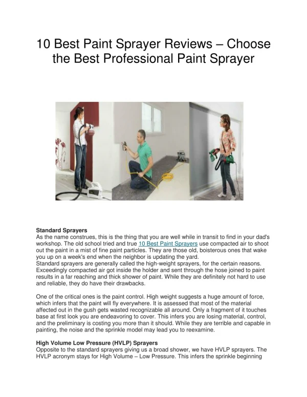 10 Best Paint Sprayer Reviews – Choose the Best Professional Paint Sprayer