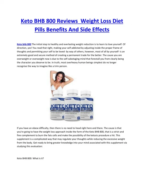 Keto BHB 800 Reviews Weight Loss Diet Pills Benefits And Side Effects