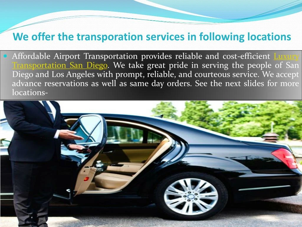 we offer the transporation services in following locations