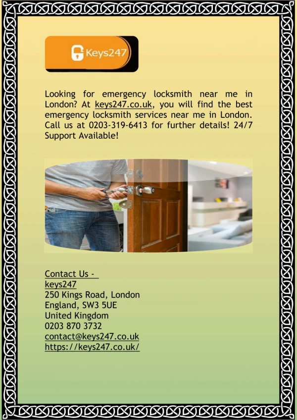 Local Locksmith Service in Knightsbridge, London