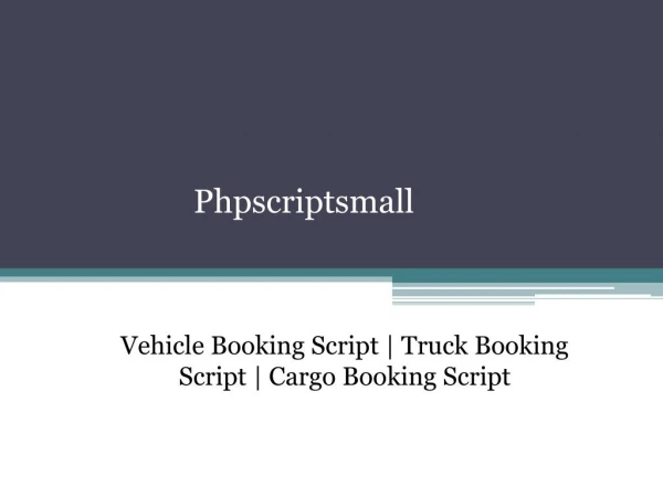 Truck Booking Script | Cargo Booking Script