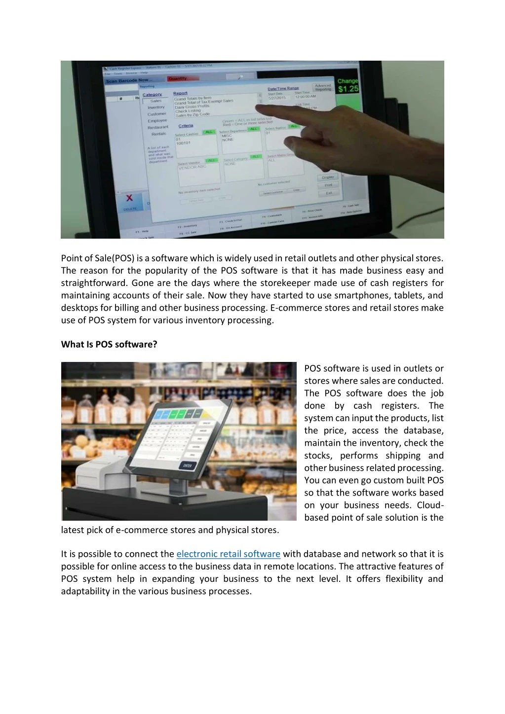 point of sale pos is a software which is widely