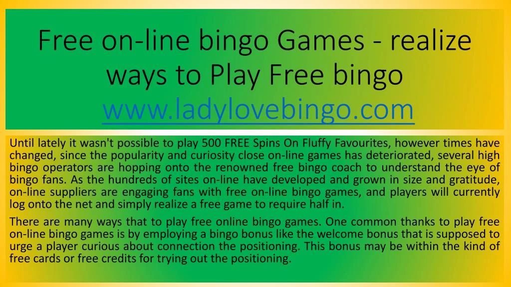 free on line bingo games realize ways to play free bingo www ladylovebingo com