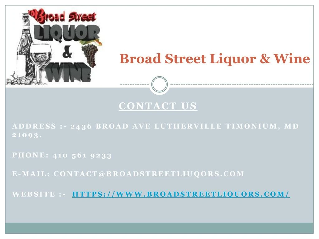 broad street liquor wine