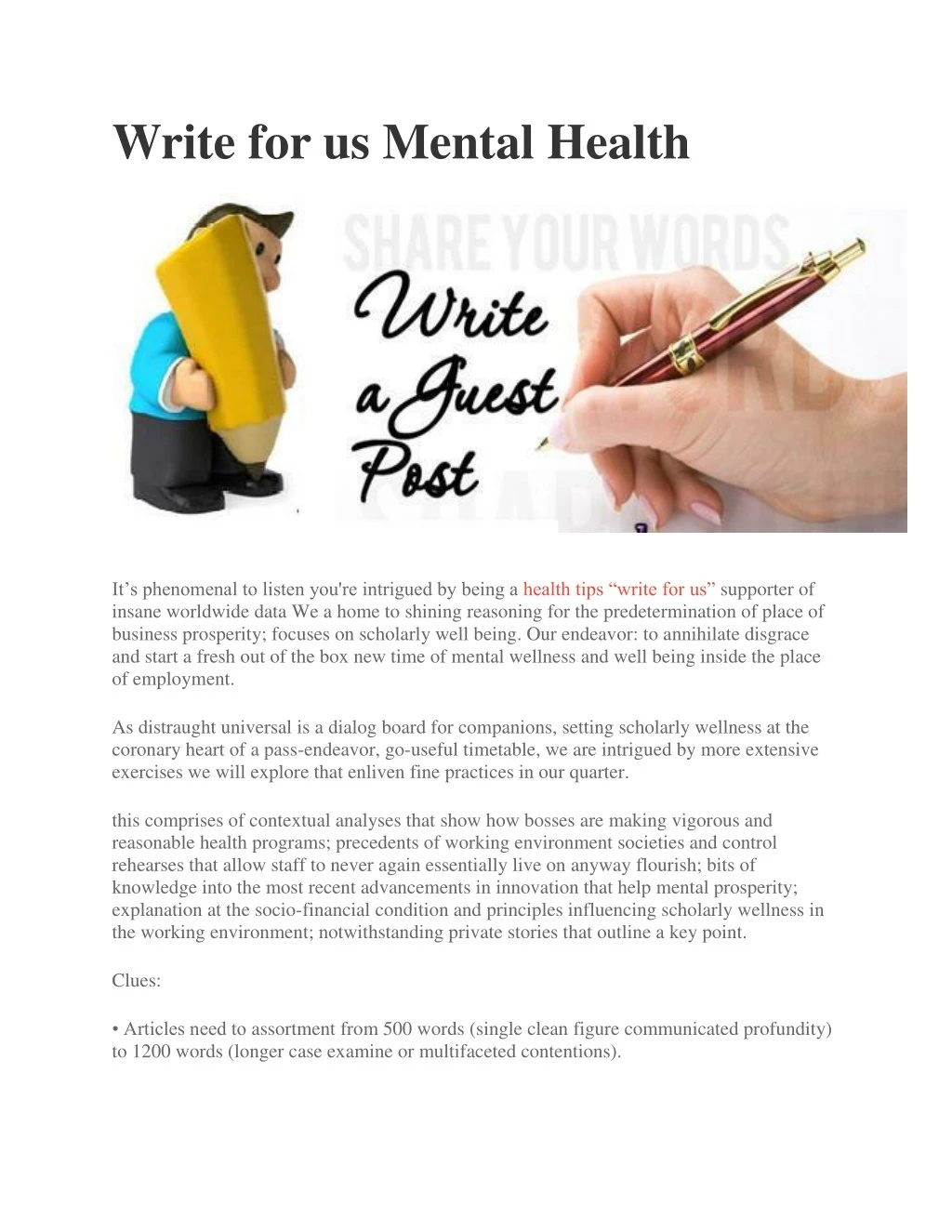 write for us mental health