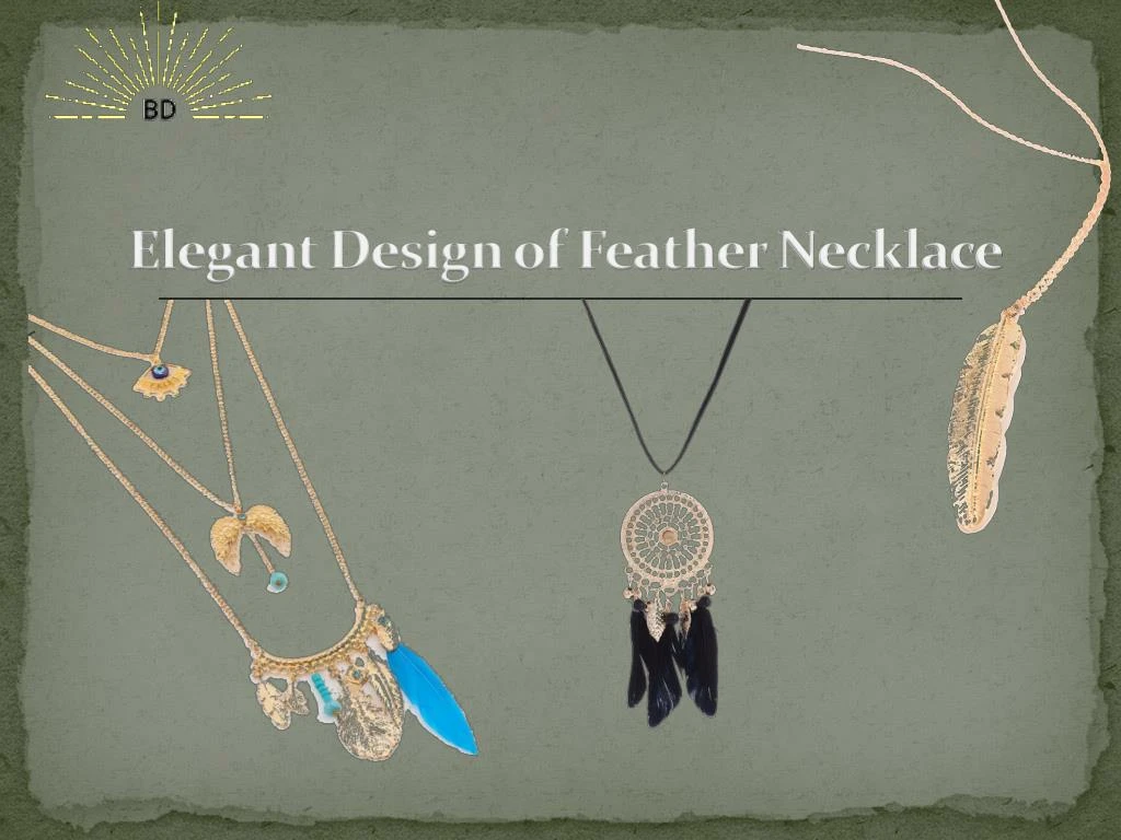 elegant design of feather necklace