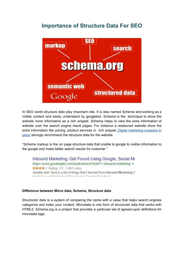 Importance of Structure Data For SEO