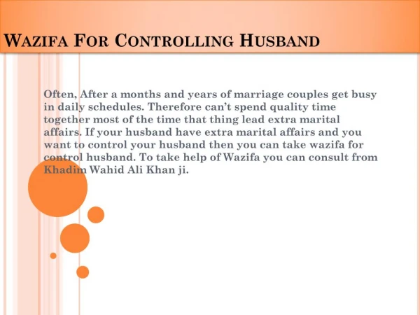 Wazifa To Control Husband Mind - Wazifa To Change Someone Mind