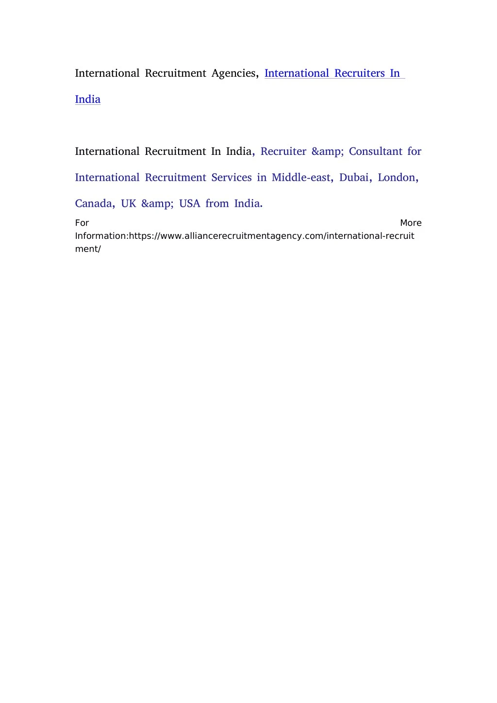international recruitment agencies international