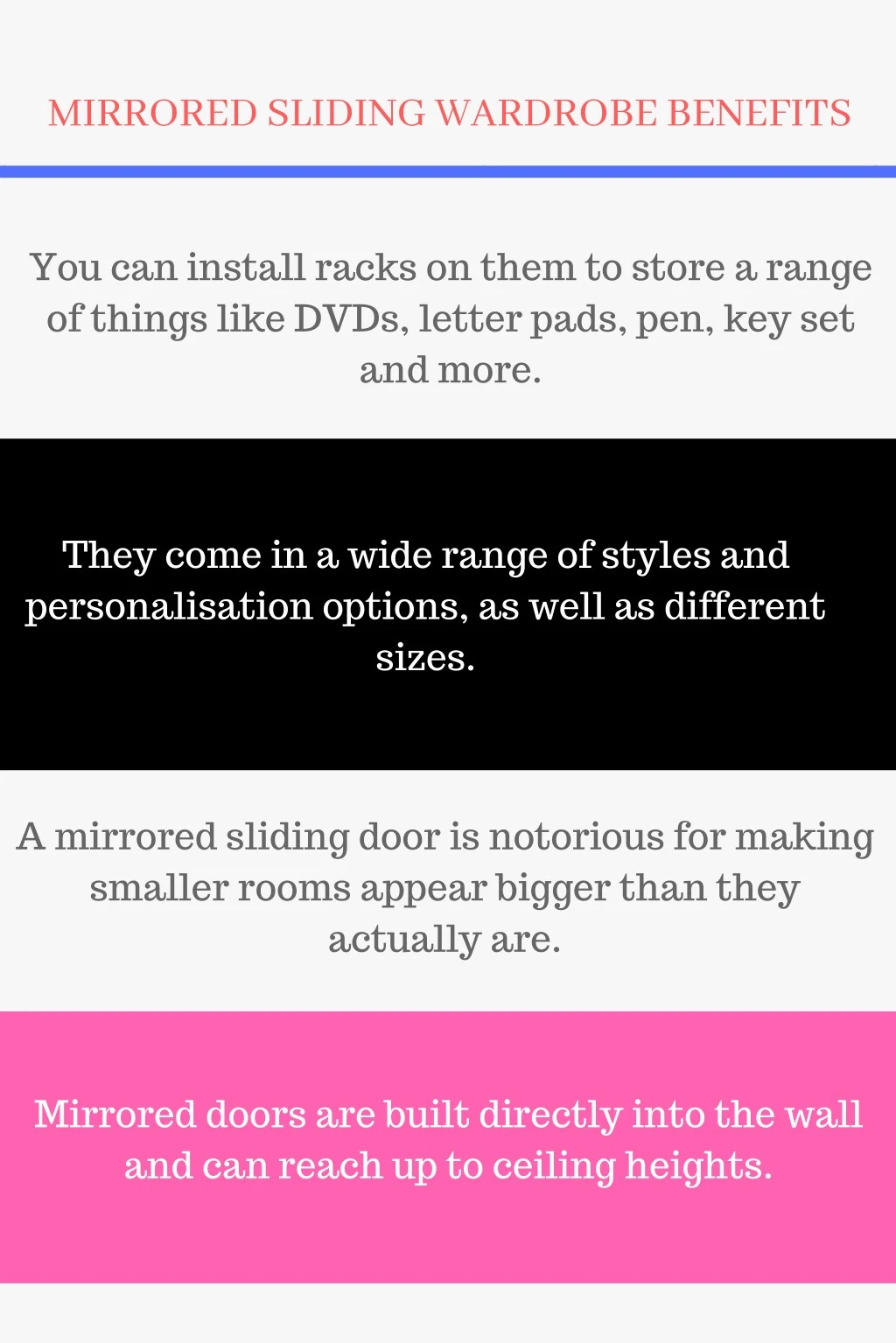 mirrored sliding wardrobe benefits