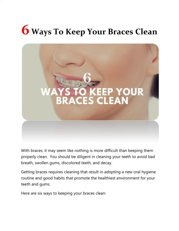 6 Ways To Keep Your Braces Clean