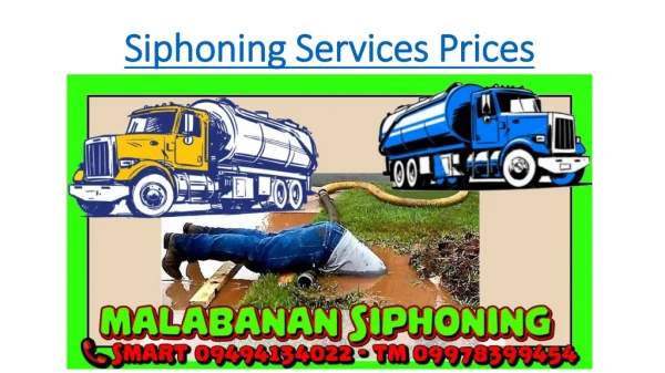 Malabanan Siphoning Service Rates