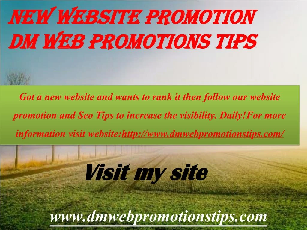 new website promotion dm web promotions tips