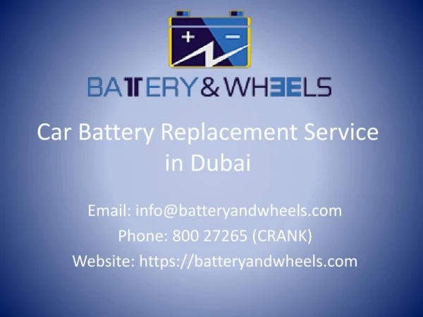 Car Battery Replacement Services in Dubai
