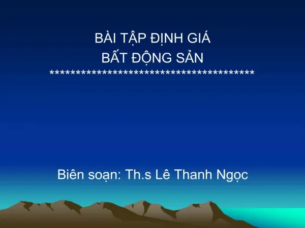 B I TP NH GI BT NG SN Bi n son: Th.s L Thanh Ngc