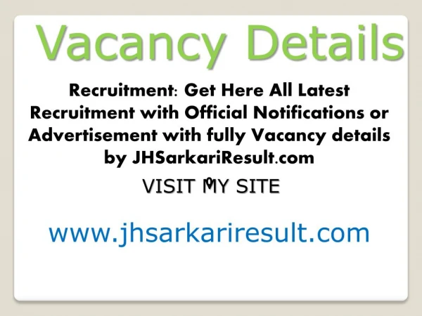 vacancy details