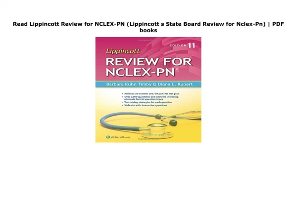 read Lippincott-Review-for-NCLEXPN-Lippincott-s-State-Board-Review-for-NclexPn