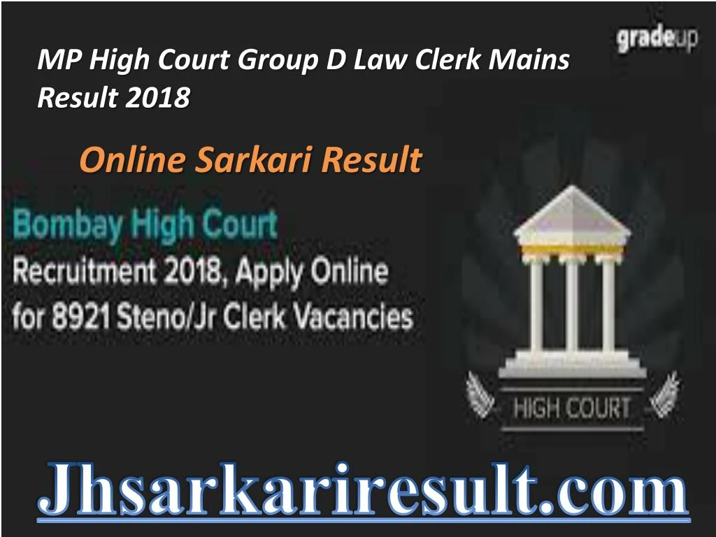 mp high court group d law clerk mains result 2018