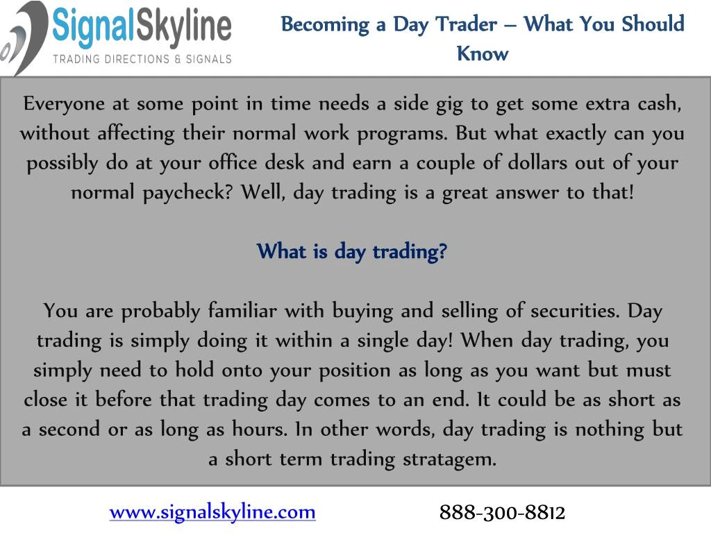 becoming a day trader what you should know