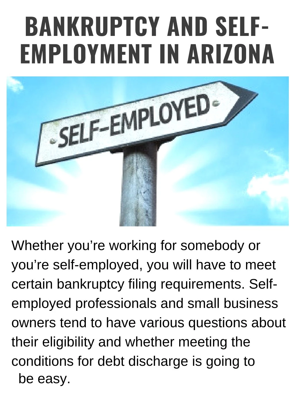 bankruptcy and self employment in arizona