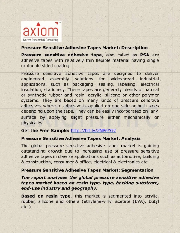 Pressure Sensitive Adhesive Tapes Market: Top Aspects to be Consider in 2018-2024