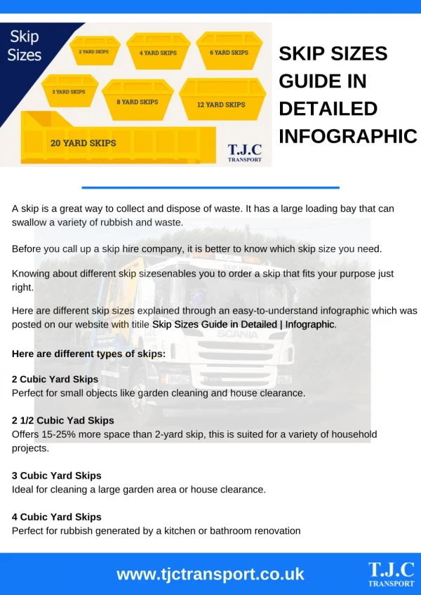 Skip Sizes Guide in Detailed - Infographic