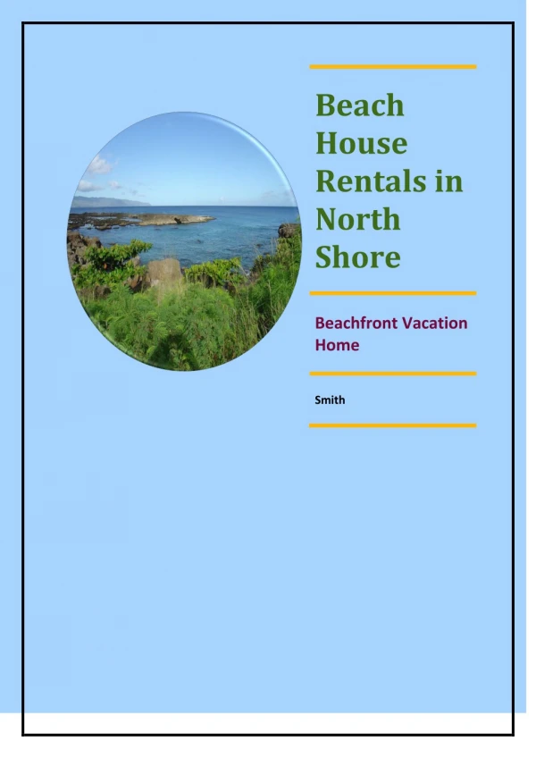 beach house rentals north shore Oahu