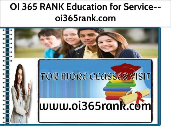 OI 365 RANK Education for Service--oi365rank.com