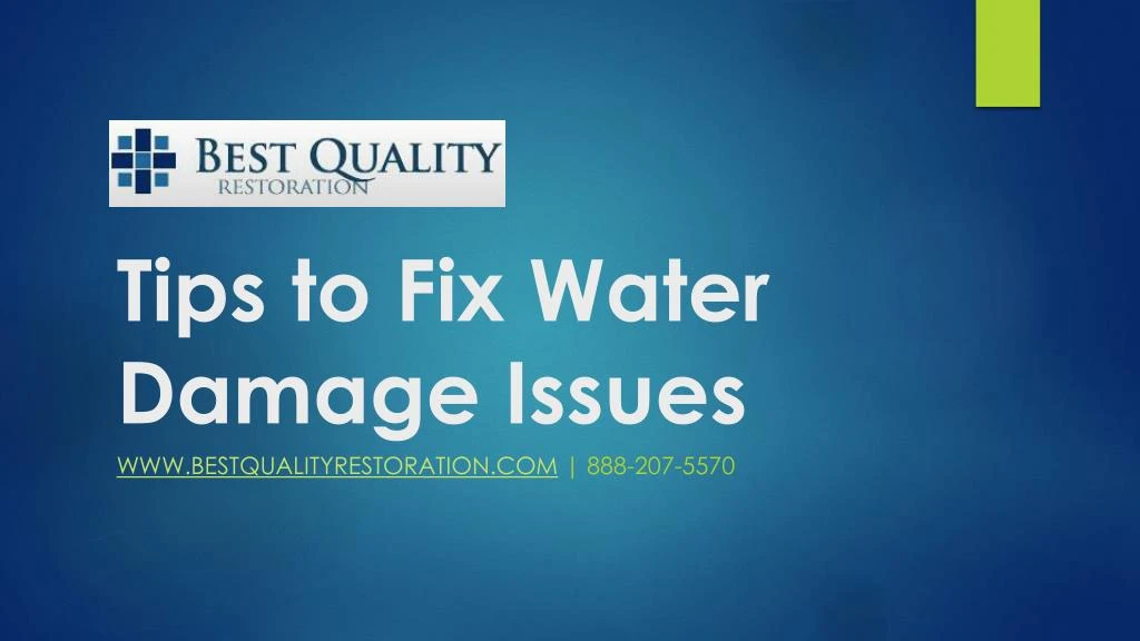 tips to fix water damage issues