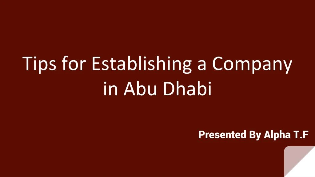tips for establishing a company in abu dhabi