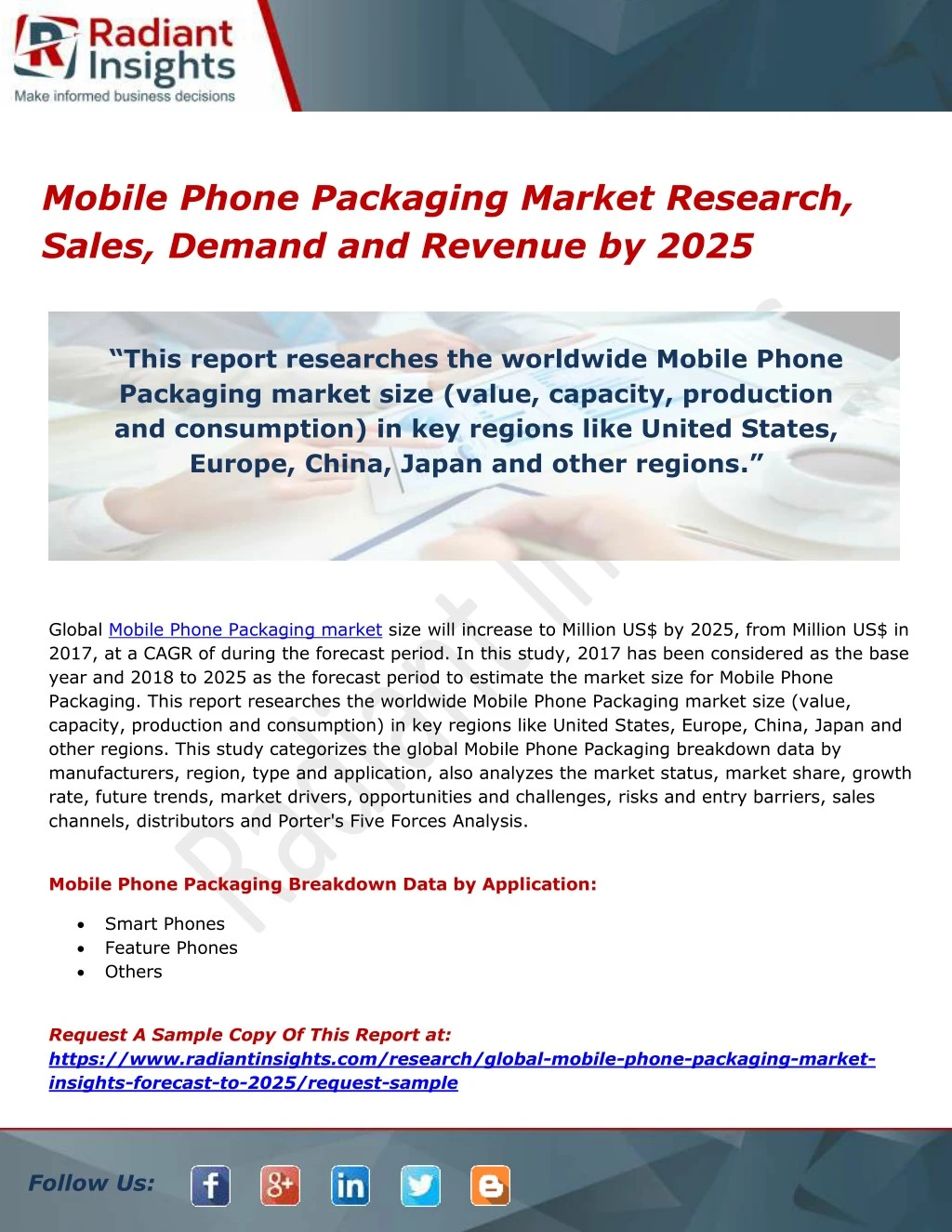 mobile phone packaging market research sales