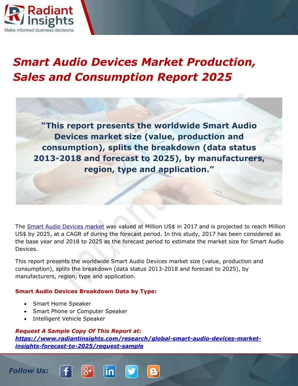 smart audio devices market production sales