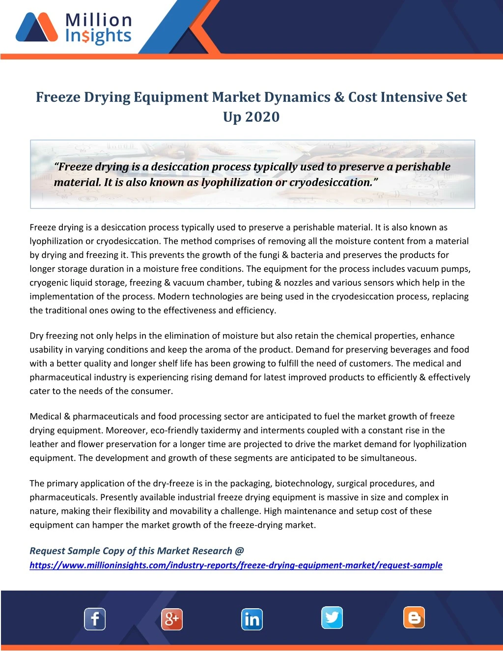 freeze drying equipment market dynamics cost