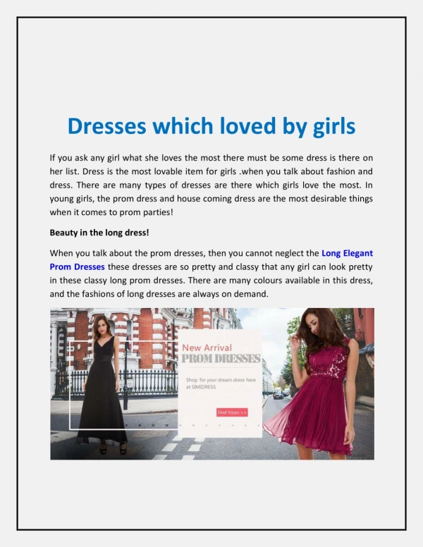 Dresses which loved by girls