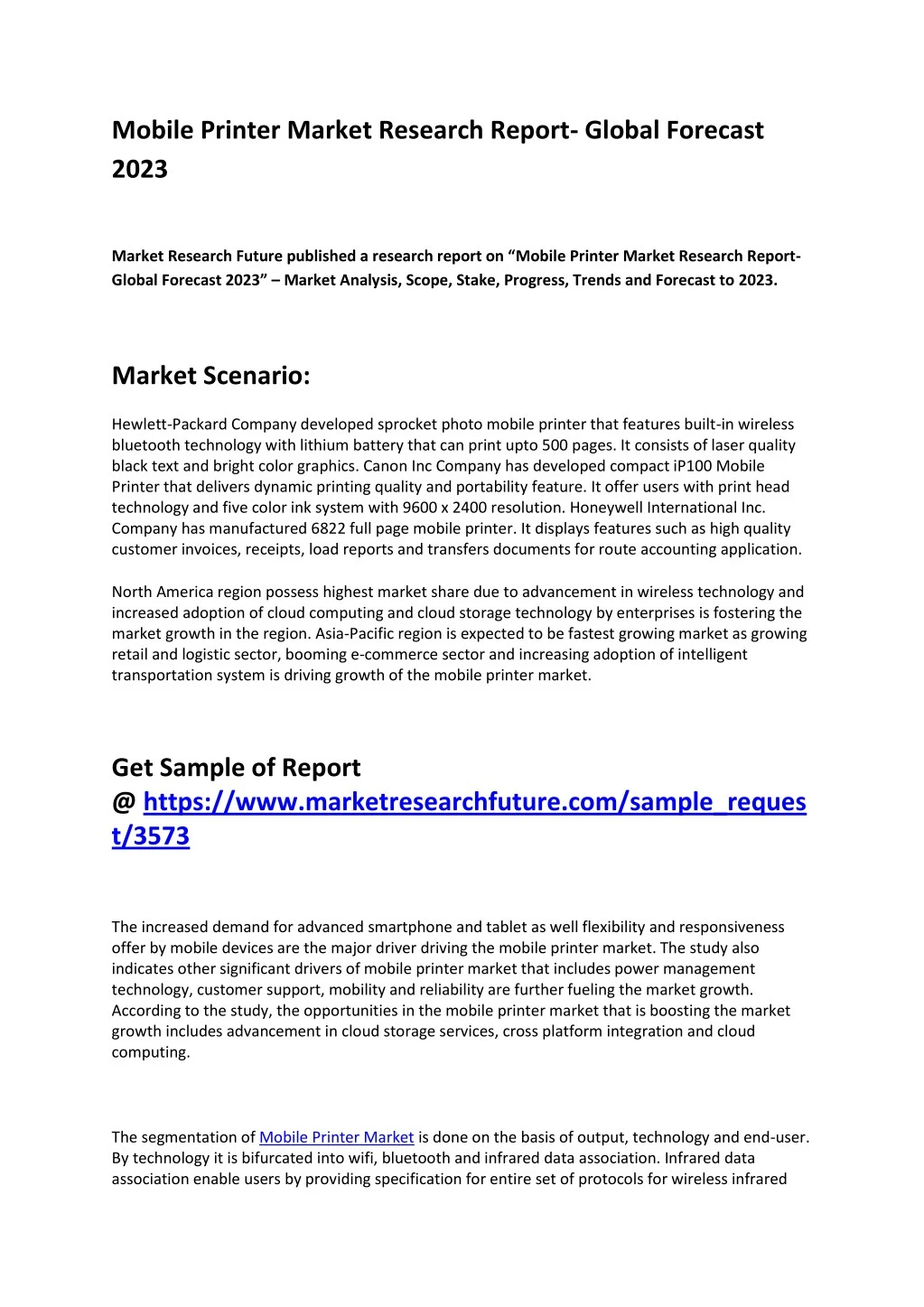 mobile printer market research report global