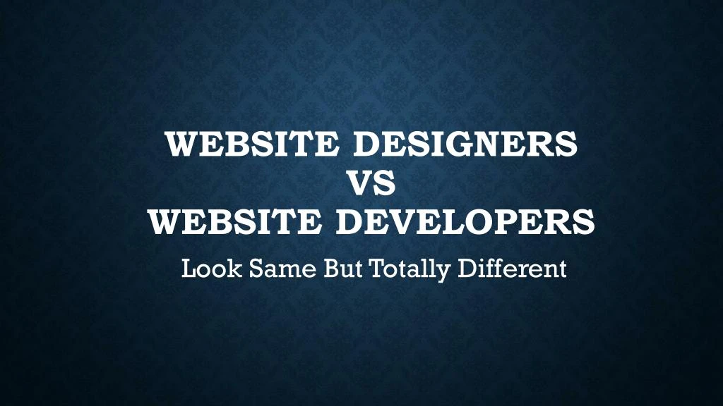 website designers vs website developers