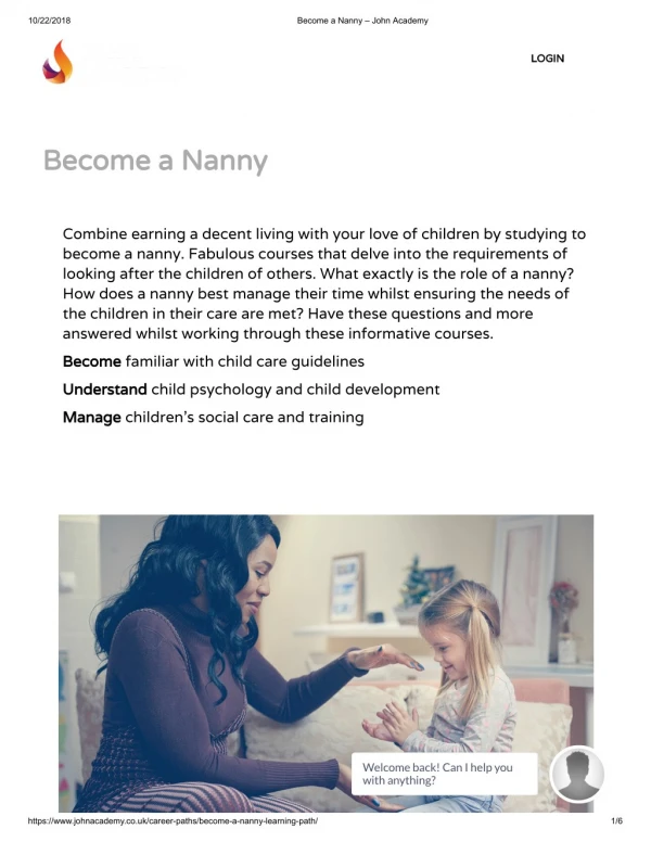 Nanny Course - John Academy