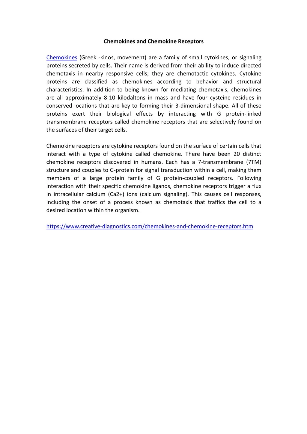 chemokines and chemokine receptors