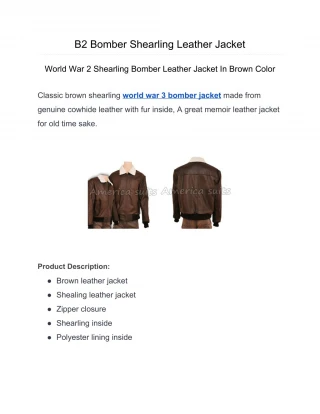 B2 Bomber Shearling Leather Jacket - slide 1