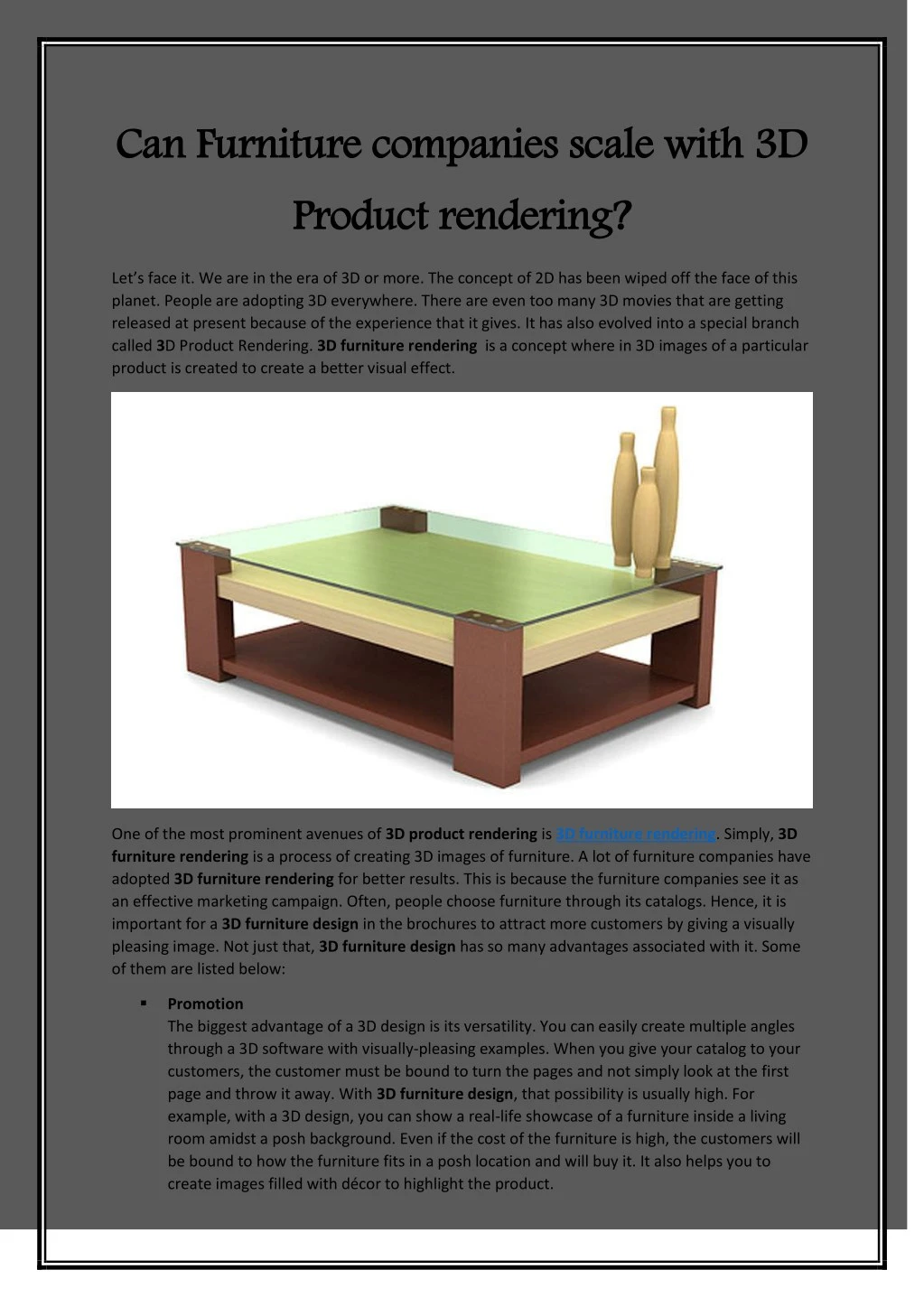 can furniture companies scale with 3d product