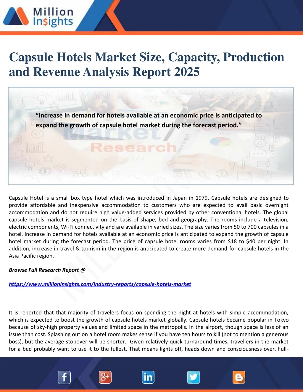 capsule hotels market size capacity production