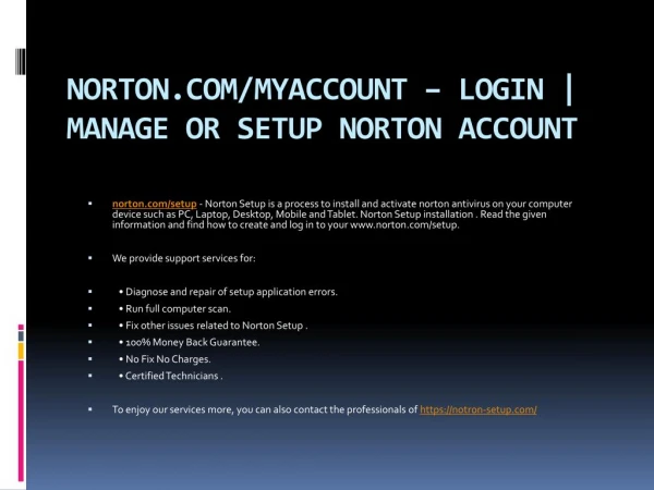 norton com myaccount login manage or setup norton account