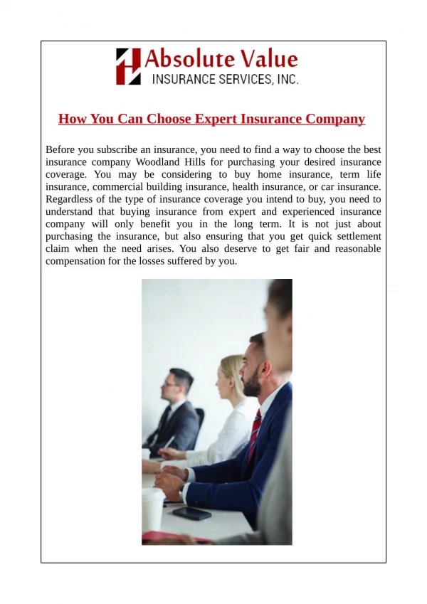 How You Can Choose Expert Insurance Company