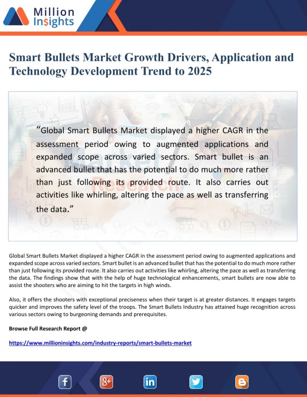 Smart Bullets Market Growth Drivers, Application and Technology Development Trend to 2025