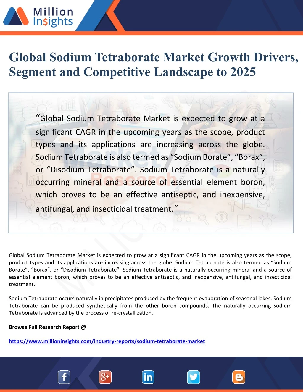 global sodium tetraborate market growth drivers