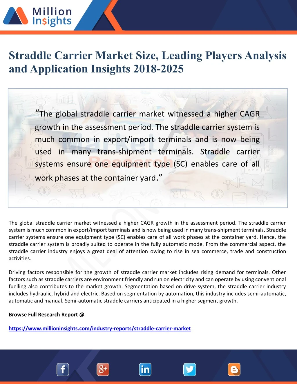straddle carrier market size leading players