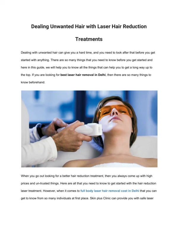 Dealing Unwanted Hair with Laser Hair Reduction Treatments